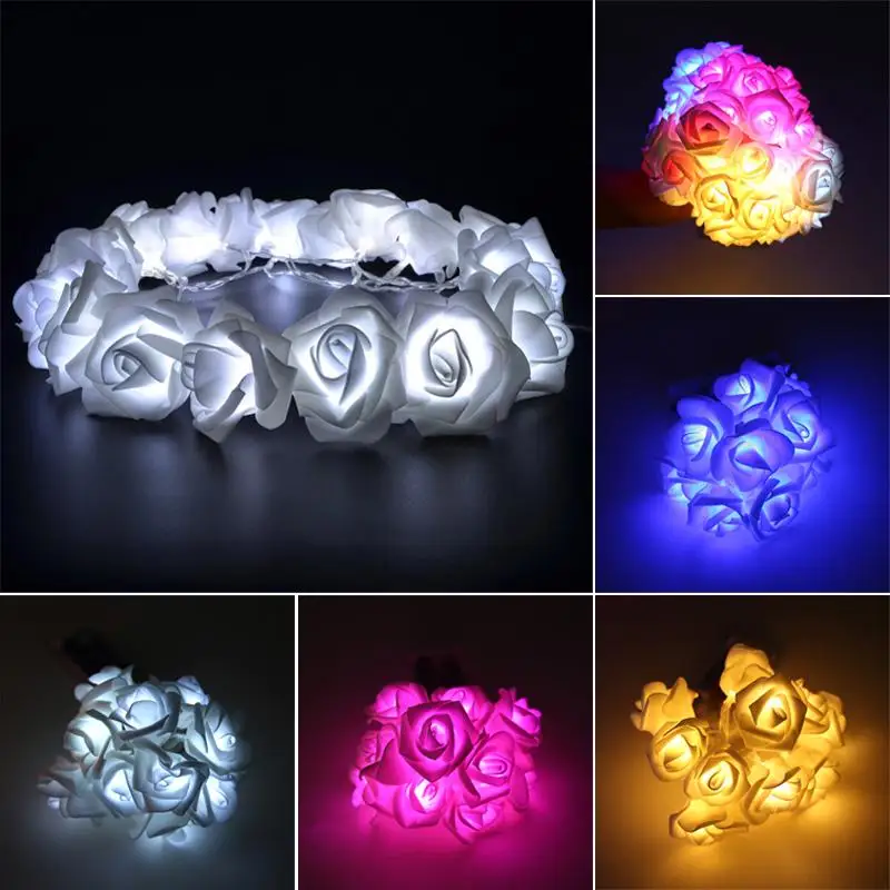 

2M 20LED Fairy Lights Romantic Rose String Lights For Valentine's Day Room Holiday Wedding Garden Party Decoration Gifts