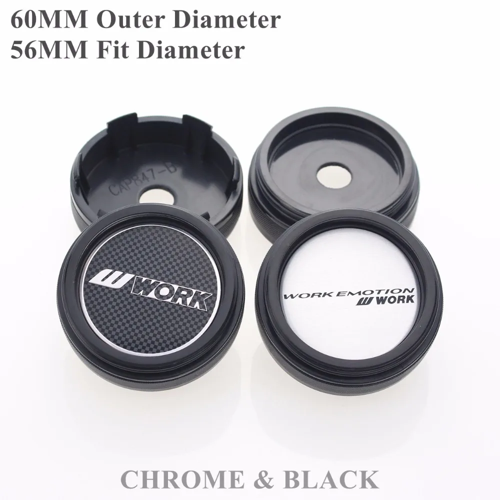 

60MM Caps For WORK Racing Wheel Centre Cap Fit 56MM Inner Rim Hole WORK Emblem Calota Tampa Centro Roda SET OF 4 KOM POWER