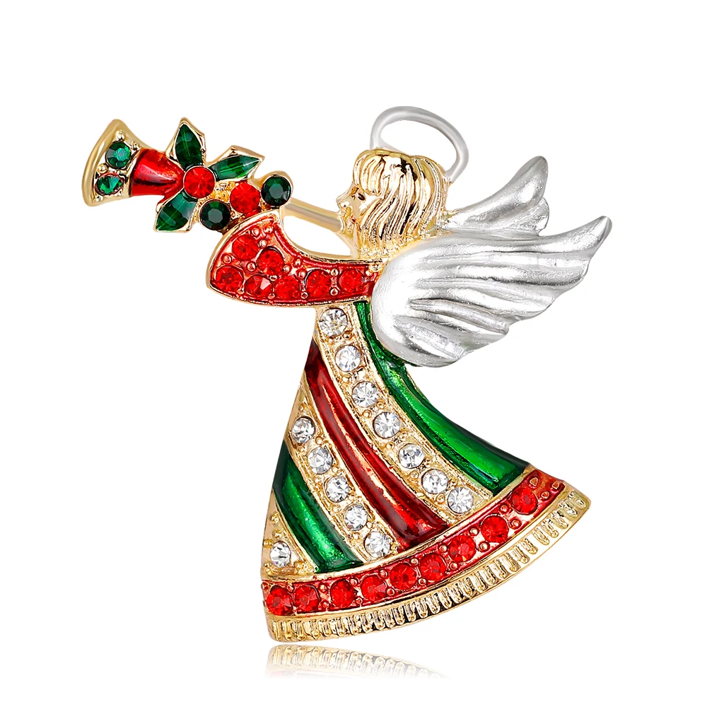 

Lkeran New brooch high-end fashion cartoon angel trumpet Christmas brooch lady brooch pin