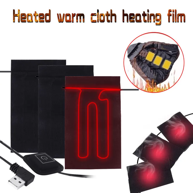 

3PCS/Set Electric Heating Pads 5-12V USB Thermal Clothes Warmer Vest Jacket Warming Gear Temperature Adjustable Heated Pad