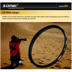 Zomei фильтр для камеры Ультрафиолетовый тонкий UV тонкий MCUV фильтр Filtro 40,5 49 52 55 58 62 67 72 77 82 мм объектив протектор для Canon Nikon