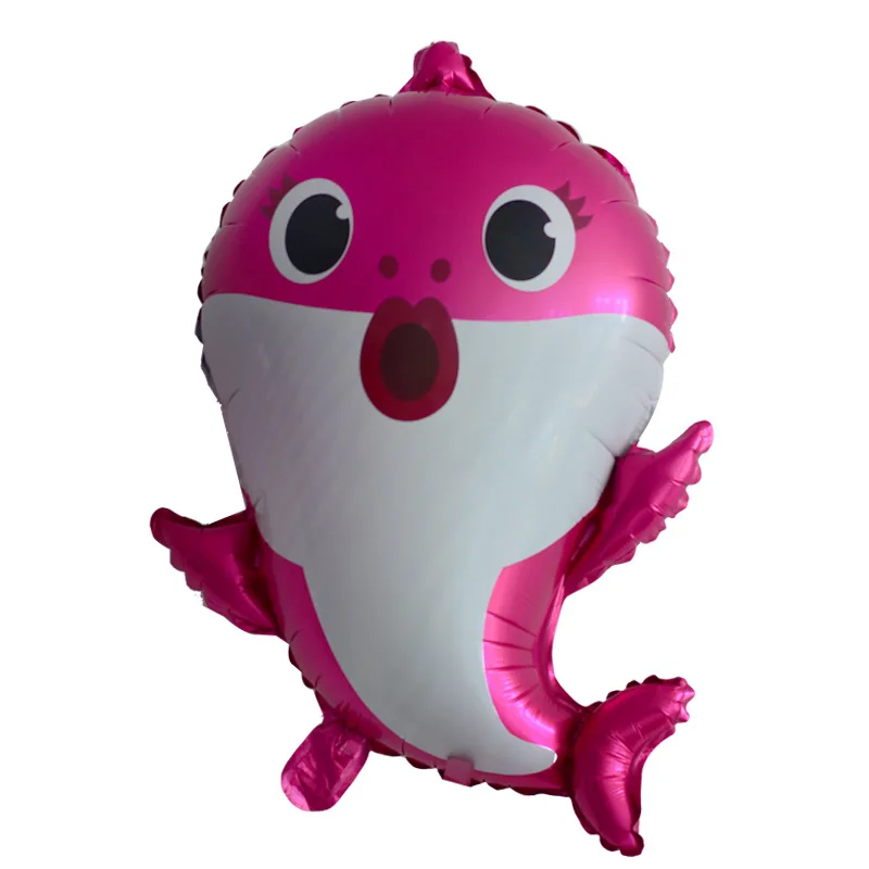 Shark Foil Balloons Latex Shark ballon Birthday party decorations kids Inflatable Toys Baby Shower Boys Fish Globos Shark Balls - Цвет: rose red shark