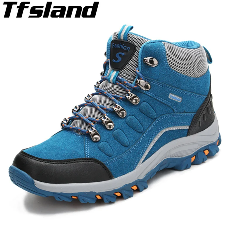 

Unisex Winter Plush Waterproof Hiking Shoes Men Suede Leather Outdoor Sneakers Women Sport Trekking Couple Walking Shoes Zapatos