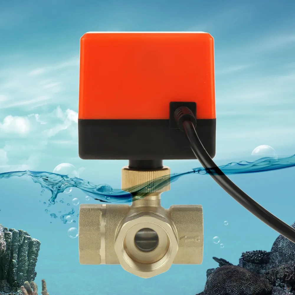 25 мм шаровой клапан с электроприводом переменного тока 220 В G3/" DN20 3 способ латунь моторизованный привод шаровой клапан привод шаровой кран для кондиционера