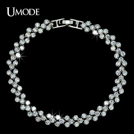 font b UMODE b font Brand font b Bracelets b font Bangles Fashion Jewelry Rhodium