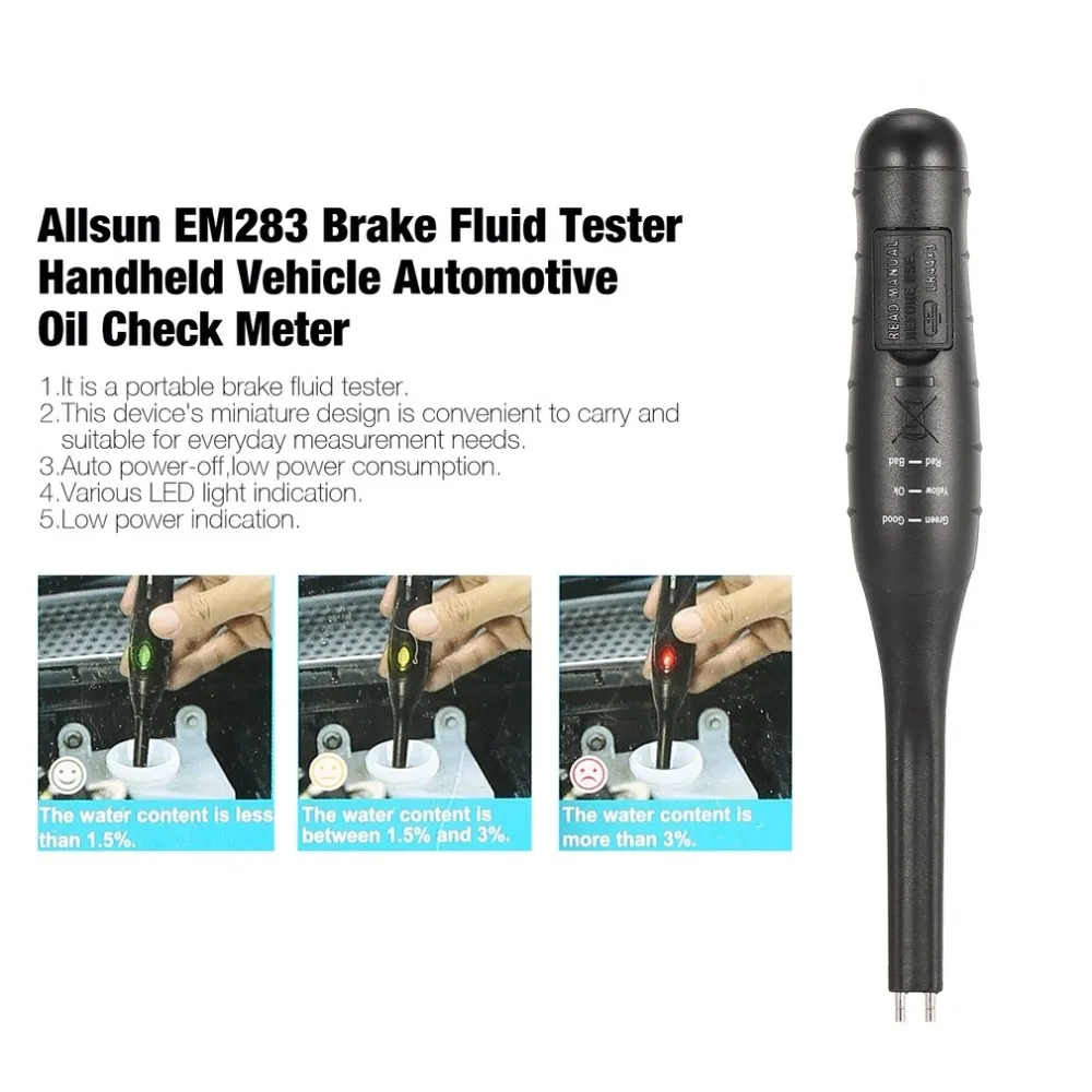 

Auto Car Brake Fluid Tester Pen Vehicle Check Fluid Quality LED Indicator Diagnostic Tool Testing Automotive Brake Oil Check Pen