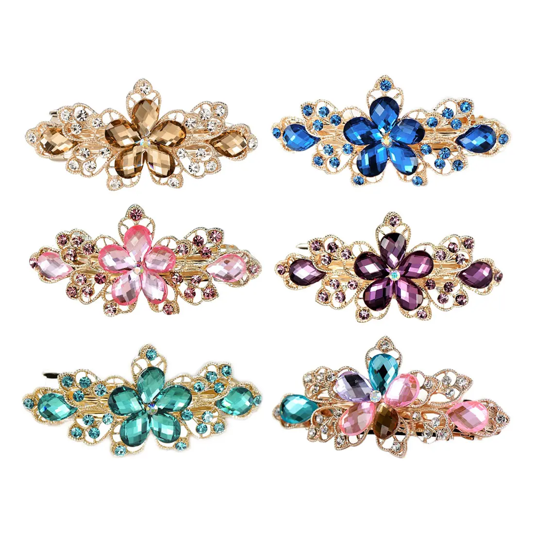

1PC Women's Rhinestone Crystal Hair Clip Hairpins Comb Flower Bride Bridesmaid Wedding Party retro style Jewelry Accessories