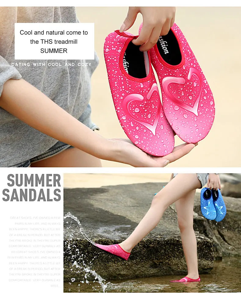 1 (45)Woman Barefoot Skin Sock Striped Shoes Beach Pool Water Socks GYM Aqua Beach Swim Slipper On Surf Aqua Wade Shoes