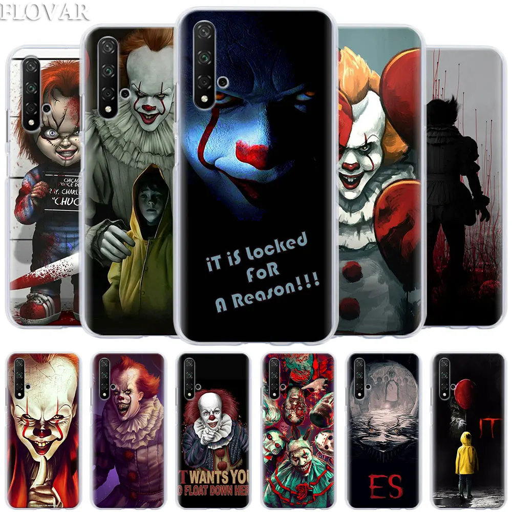 

Pennywise The Clown Horror Phone Cases for Honor 20 Pro 9 10 Lite Y7 Y9 2019 8X 8A 8C 8S View 20 Cover Hard PC Case Coque
