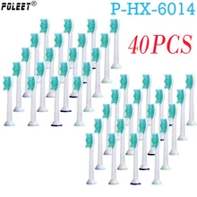40 шт. HX6014 P-HX-6014 Generic электрическая Съемные насадки для зубной щетки для Philips Sonicare Зубная щётка мягкой щетиной