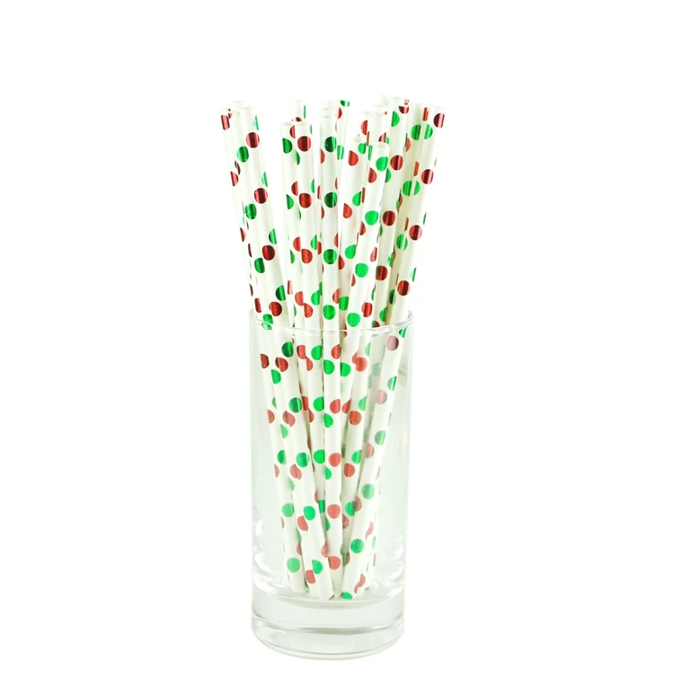 YORIWOO 25 шт бумажные соломинки Снежинка из бумаги соломинка Счастливого Рождества украшения для дома счастливый год вечерние столовые приборы красный