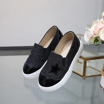 

Children Loafer Shoes Girls Kids Stars Glitter Shoes High Quality 2019 Spring Autumn Shoes Toddler Baby Pu Leather Girl Shoes