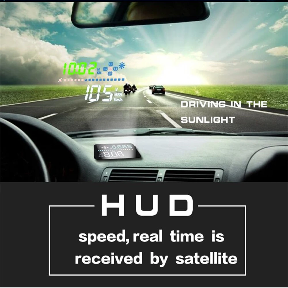 3," Цифровой Автомобильный спидометр A3 HUD Автомобильный дисплей OBD2 Автомобильный спидометр Winshield проектор Универсальный для всех автомобилей