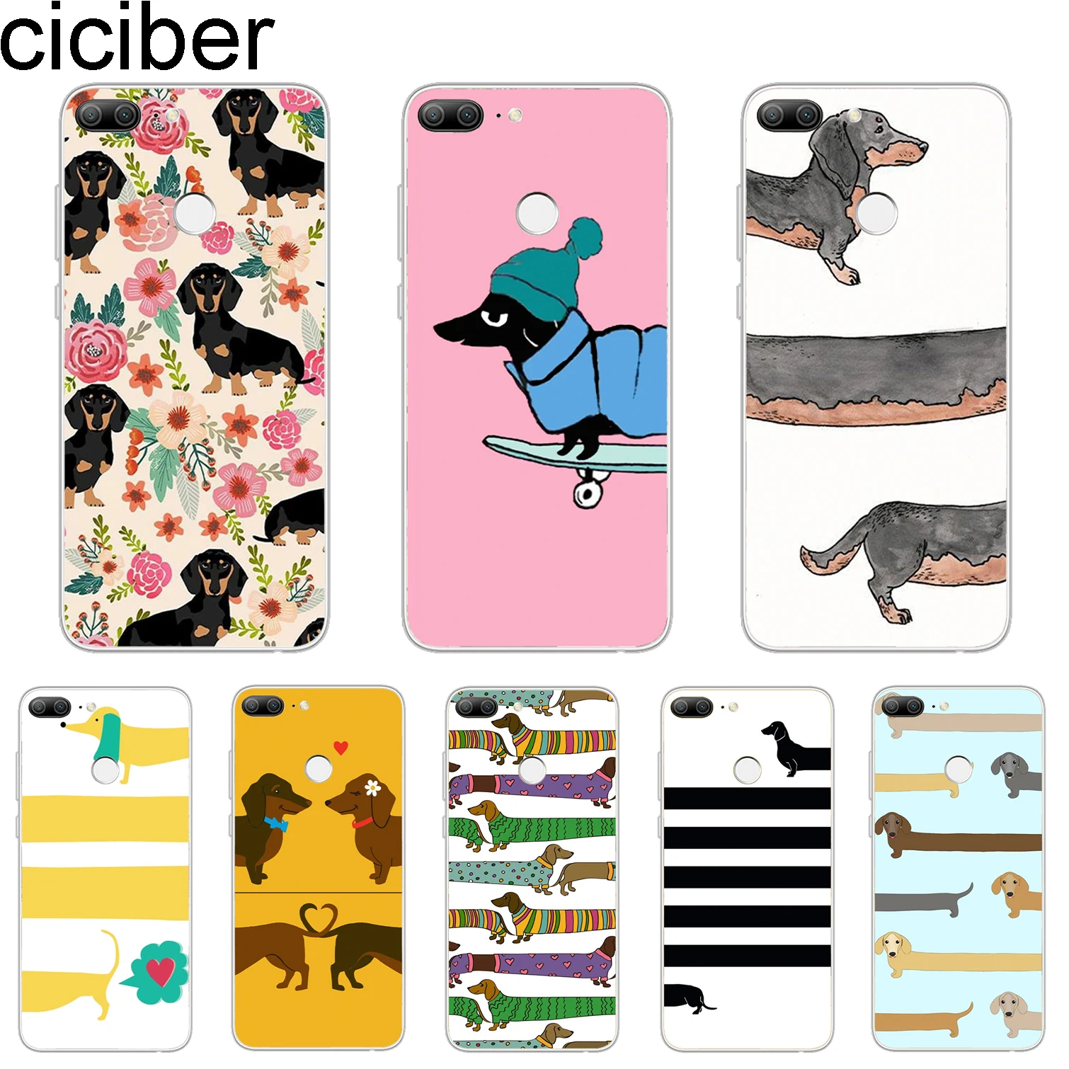 ciciber Cover For Honor 9 10 Lite 7A 8X 8C Pro Play V10 Phone Cases Soft TPU Funny Cute Dachshund dog Shell Capa Coque |