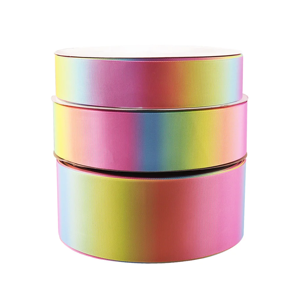 AHB Grosgrain ленты градиентные цвета Радужная лента 38/50/75 мм DIY аксессуары для волос