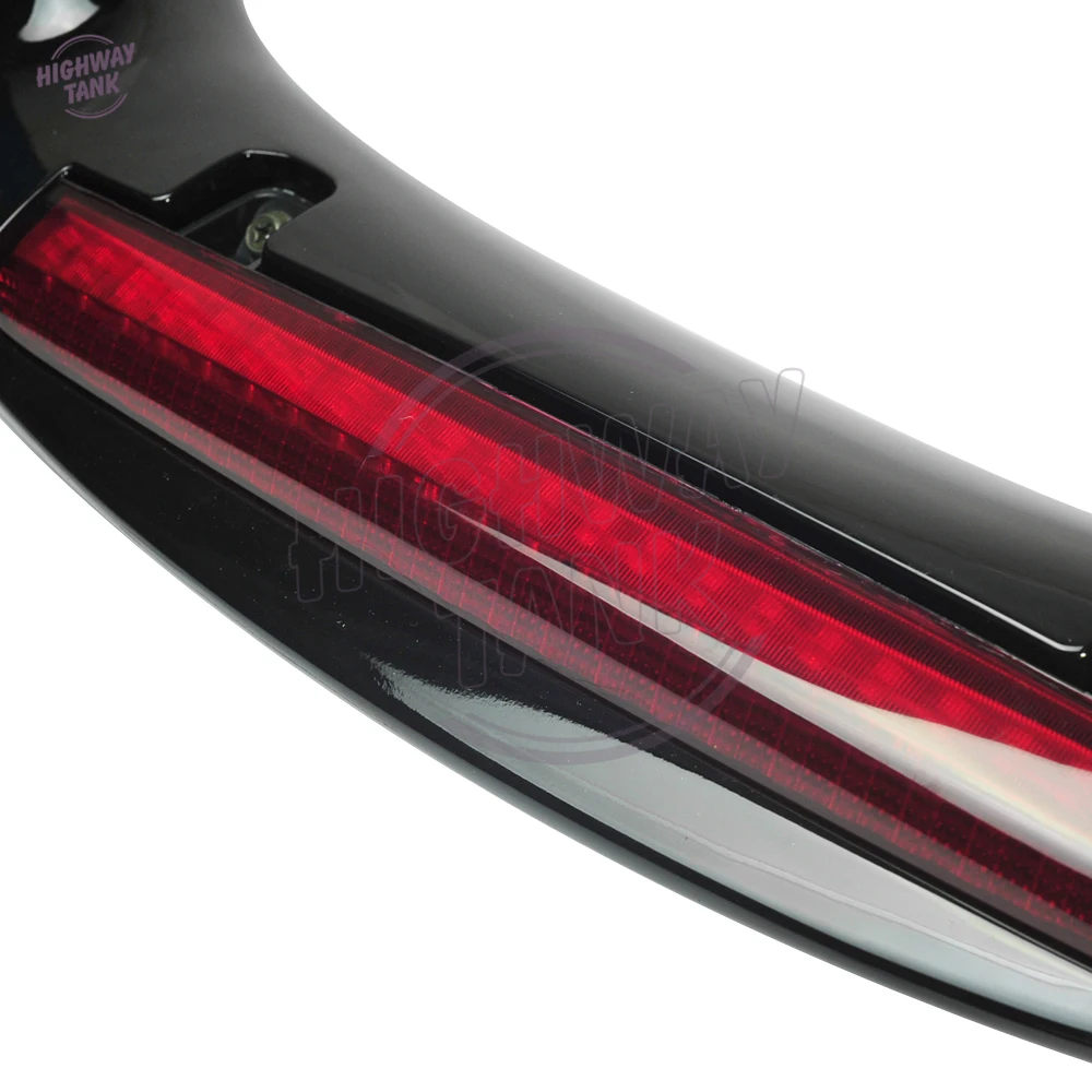 Motorcycle Accessories Black Motorcycle LED Rear Trunk Spoiler with Red Lens case for Honda GL1800 GOLDWING 2001-2011