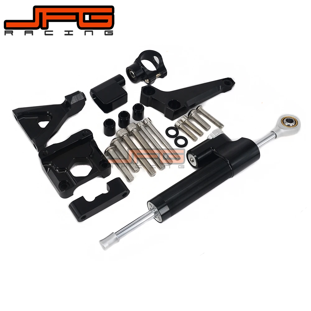 

CNC Steering Damper Stabilizer Linear Reversed Safety Control & Adapter Bracket For KAWASAKI Z250 Z300 Z 250 300 2015 2016 15 16