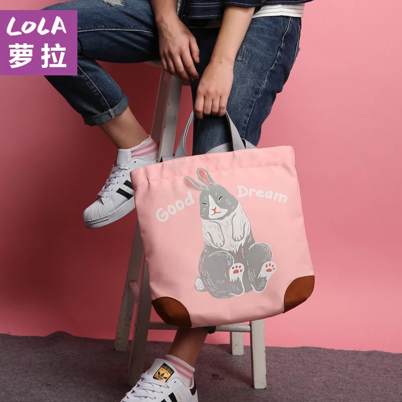 

Princess sweet lolita bag Autumn sweet campus canvas bag Korean students collage wind practical personality women LLD073