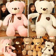 Large Teddy Bear Plush Doll Cute 80cm Bear Stuffed Soft Toy Huge White Bear Wear Bowknot Kids Pillow Toys Birthday Gift for Girl