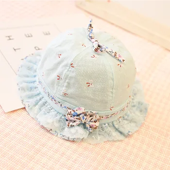 

Flower Print Cotton Baby Summer Hat with Bow White/Pink Kids Girl Summer Cap Double Sides can Wear for 0-1 Years 1 PC