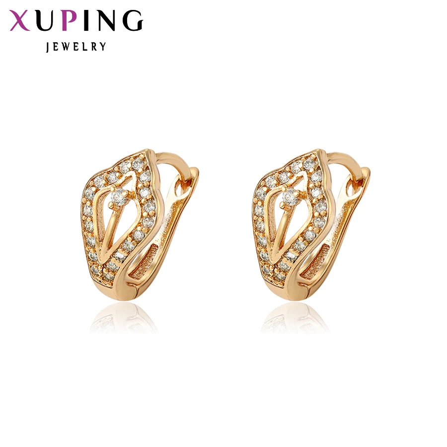 

Xuping Earring New Design Luxury Synthetic Cubic Zirconia Hoop Earrings Statement Jewelry Wholesale for Women 27386