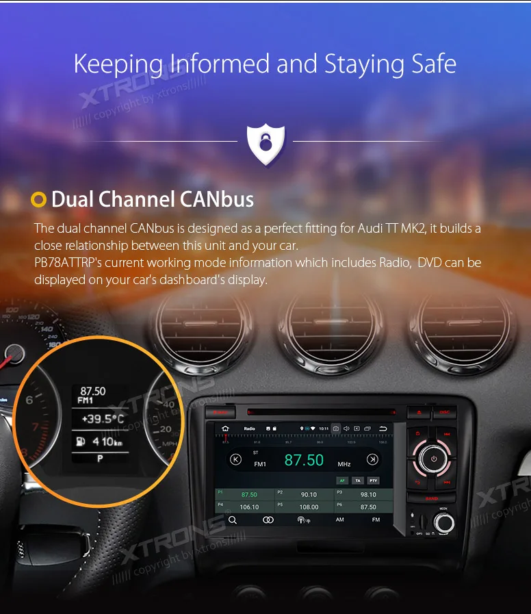 Flash Deal XTRONS Octa Core 7"Android 8.0 Car DVD Player Radio Stereo for Audi TT MK2 8J 2006 2007 2008 2009 2010 2011 2012 GPS DAB+WIFI 4G 20