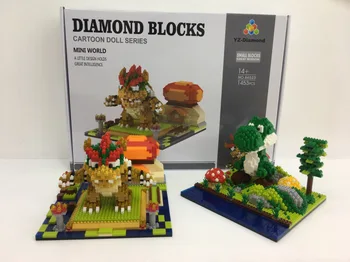 

YZ small Blocks educational Building toy Mario Auction figures Yoshi Model Bricks Wario Cartoon Brinquedos Kids Gifts