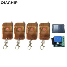 QIACHIP 433 MHz универсальный Беспроводной удаленного Управление DC 12 V 1 канал реле приемника RF-коммутатора 1 кнопка дистанционного Управление ворота гаража для бутылок