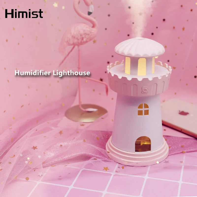 

Creative Lighthouse Humidifier 150ML Ultrasonic Air Humidifier For Car Office Desk With LED Light USB Aroma Humidifiers