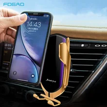Автомобильное беспроводное зарядное устройство для iPhone 11 XS Max XR X 8 samsung S9 S10 Автоматический Инфракрасный датчик Qi 10 Вт Быстрая зарядка Автомобильный держатель для телефона