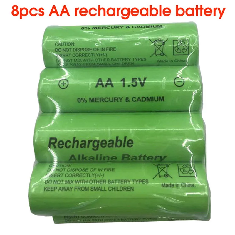 

SORAVESS 8PCS 1.5V Rechargeable AA Battery3000mah 14500 Alkaline Batteries For Clock Toys Flashlight Remote Control Camera