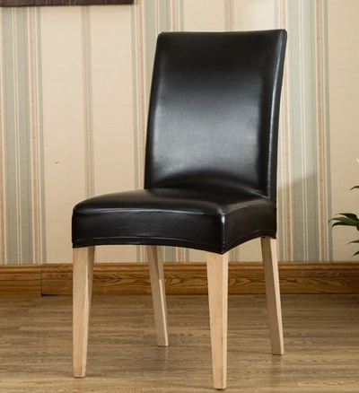 ROMANZO Толстый водонепроницаемый стрейч ПУ/ПВХ Чехлы для обеденных стульев цельный Универсальный спандекс домашний стул для ресторана, чехол на стул - Цвет: black