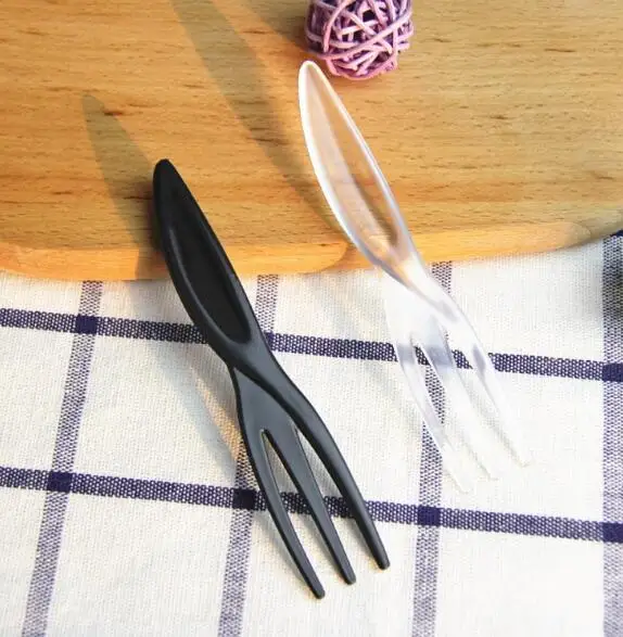 

50pcs Disposable plastic fork cake fork willow fork creative modeling fork multicolor optional simple food grade material