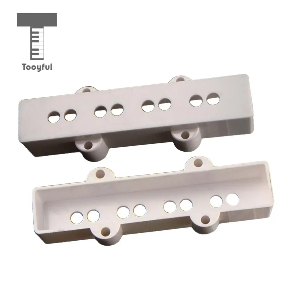 Tooyful 2pcs White Jazz Bass Pickup Covers Neck&Bridge for JB Style Bass Guitar Parts