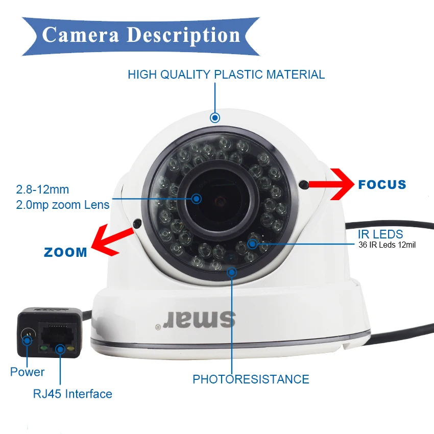 IP камера видеонаблюдения Smar 2 8 12 мм 1080P 4 МП 36 шт.|ip camera 1080p|ip cameradome |
