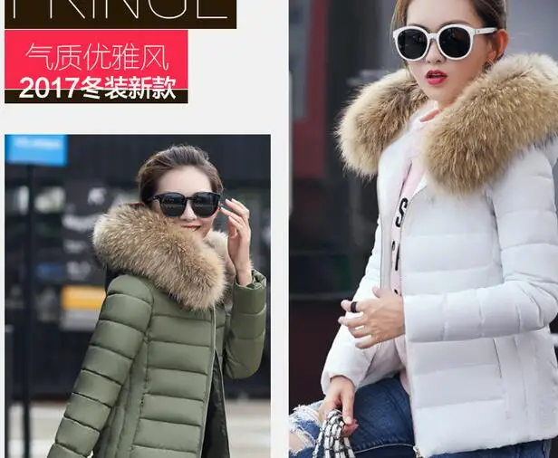 Winter new short large fur collar cotton female Korean version of the slim slimming cotton down jacket