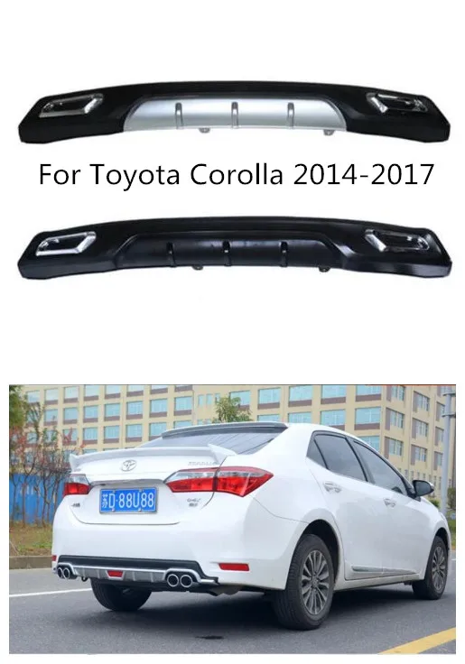 

ABS Car Rear Bumper Lip, Auto Car Rear Diffuser Fits For 14-17 Toyota Corolla 2014 2015 2016 2017 BY EMS
