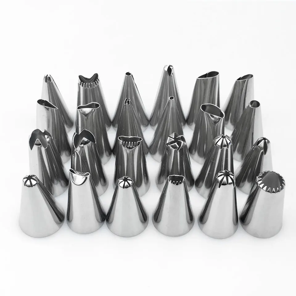 

24Pcs/Lot Cake Decorating Nozzles Stainless Steel Pastry Icing Piping Tips Sets Cream Confectionery DIY Baking Tool Accessories