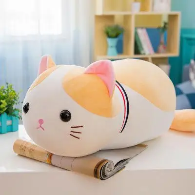 Kawaii Cat плюшевая игрушка-подушка кукла девочка подарок на день рождения мягкие и плюшевые животные 35 см мягкие животные и плюшевые игрушки для детей - Цвет: Цвет: желтый