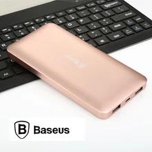 Baseus 10000 мАч банк портативный внешний аккумулятор Dual USB мобильный телефон зарядное устройство для iphone samsung xiaomi powerbank