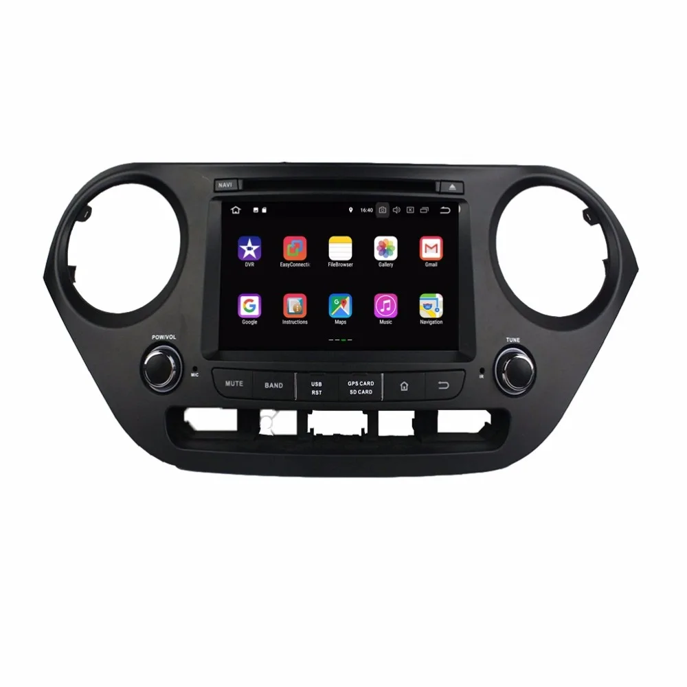 Excellent Android 8.1 Quad Core 7" Car Radio DVD GPS Multimedia Head Unit for Hyundai I10 2014 2015 2GB RAM Radio Bluetooth Mirror-link 2