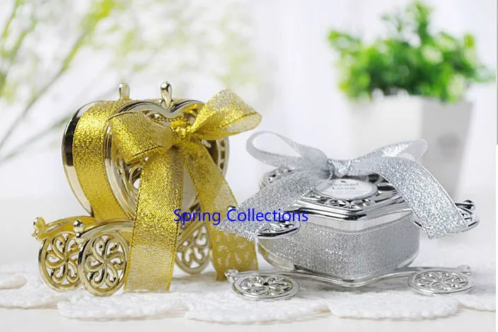 

10*3*9cm Free Shipping 6pcs Cinderella Carriage Wedding Favor Boxes Candy Box Wedding Favors And Gifts Event & Party Supplies