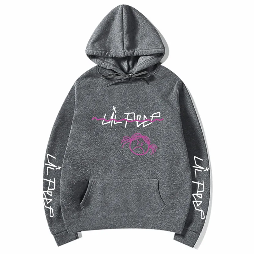 Dark gray 70 Lil Peep/толстовки с капюшоном Love lil. peep, мужские свитшоты, пуловер с капюшоном, свитшоты для мужчин/женщин, sudaderas cry, Детская уличная толстовка с капюшоном для мужчин - Цвет: Dark gray 70