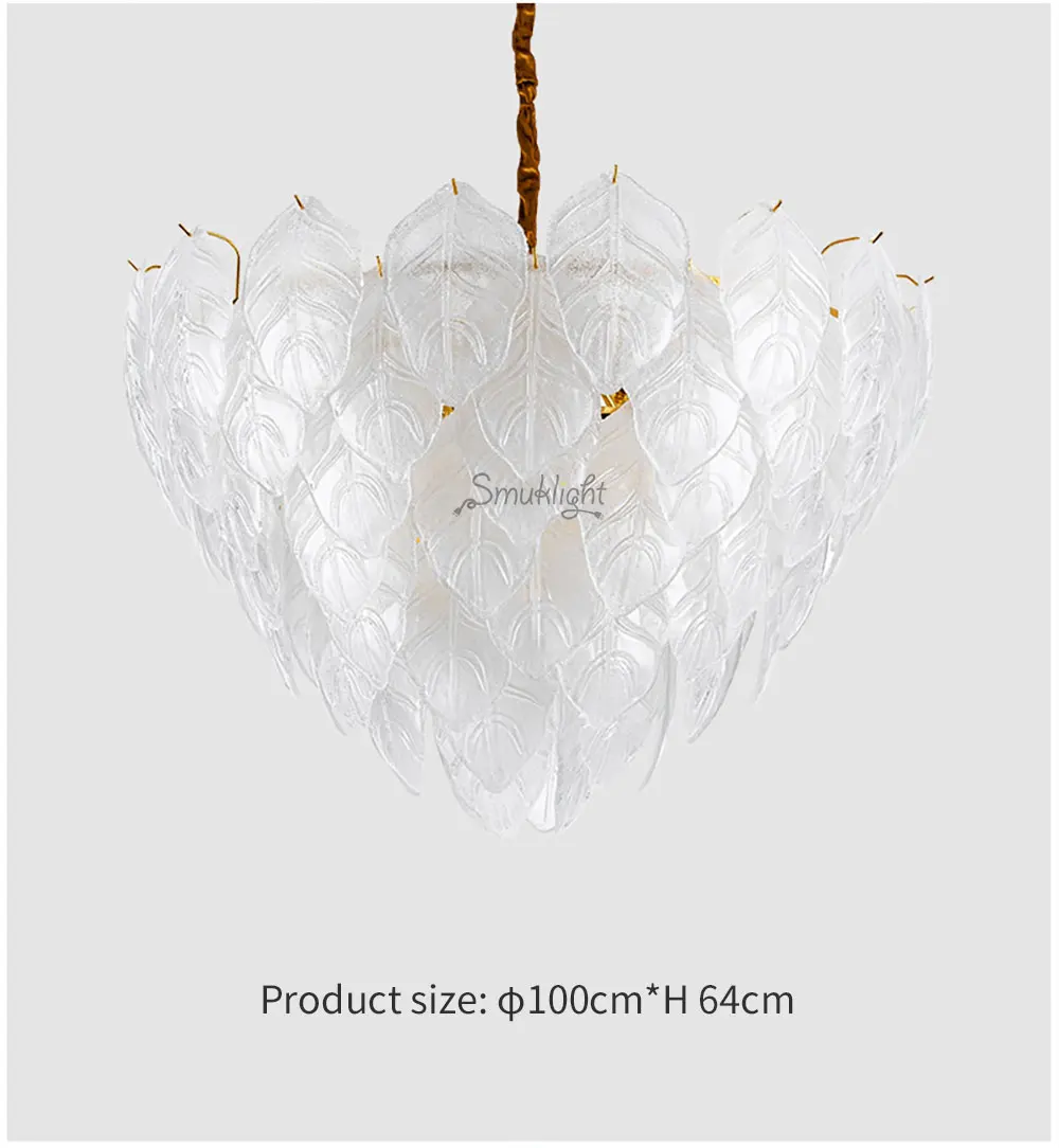 Современные стекло листьев Led люстры освещение Золотой Металл Гостиная Led подвесная люстра спальня подвесные светильники