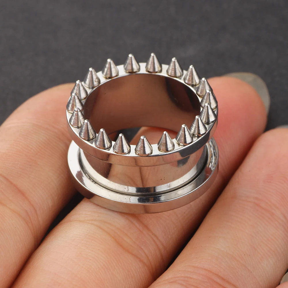 JUNLOWPY Stainless Steel Ear Plugs and Tunnel Flesh Tunnels Earring Gauges Hollow Piercings Expanders Stretchers Body Jewelry