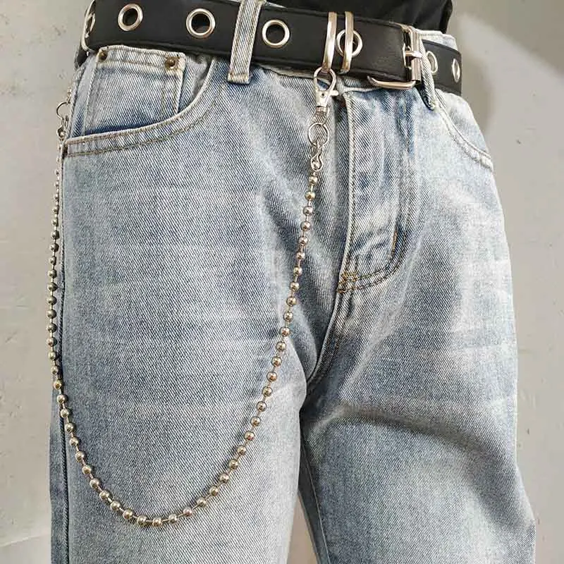 

Punk Men Wallet Belt Chain Ball Metal Trousers Chain For Jeans Pants Fashion Jewelry Unisex