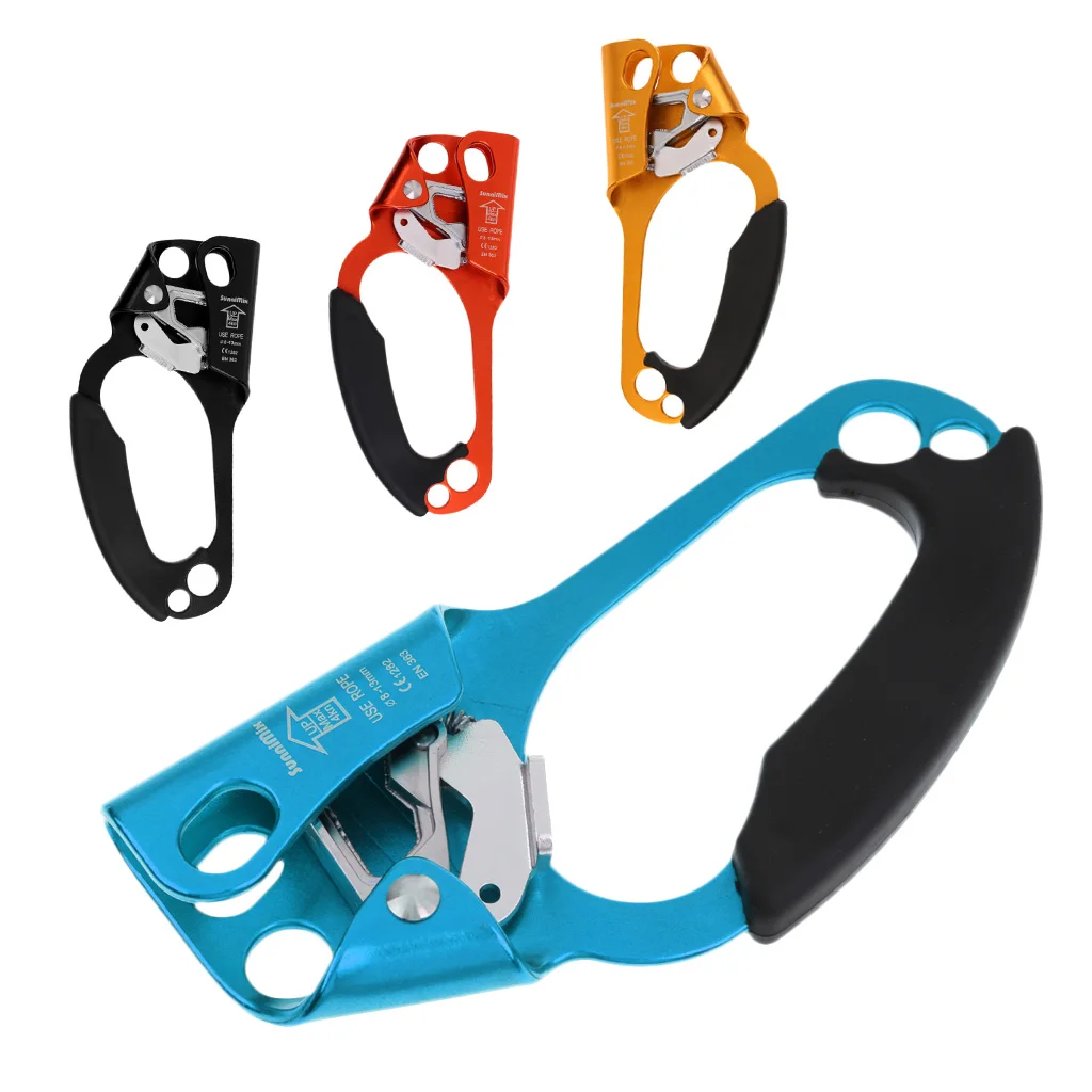 Climbing Ascender Tree Rock Climbing Right/ Left Hand Ascender Arborist Rappelling Gear Fits 8-13mm Rope CE Certification 