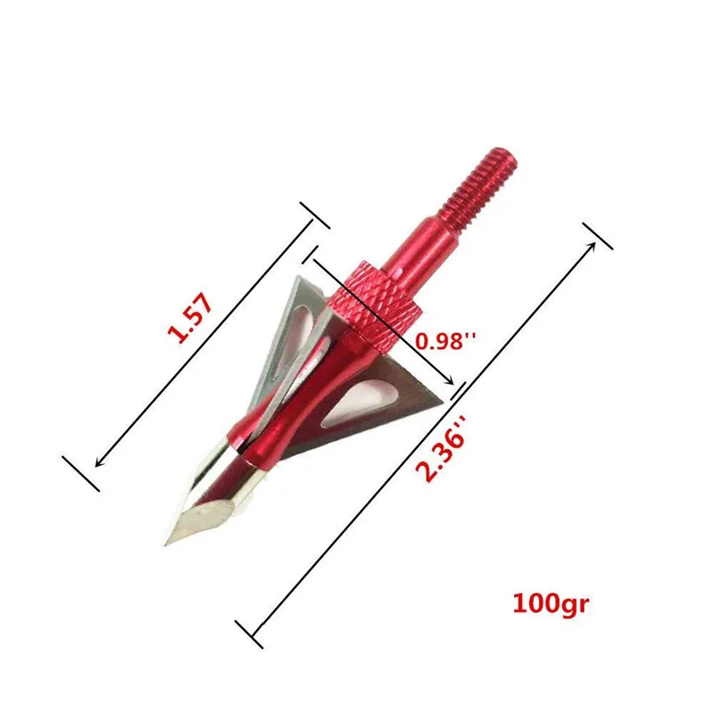 6 قطع القوس والنشاب و مجمع القوس السهم Broadheads رأس الرماية السهم رئيس نقطة نصائح للصيد اطلاق النار 100 الحبوب