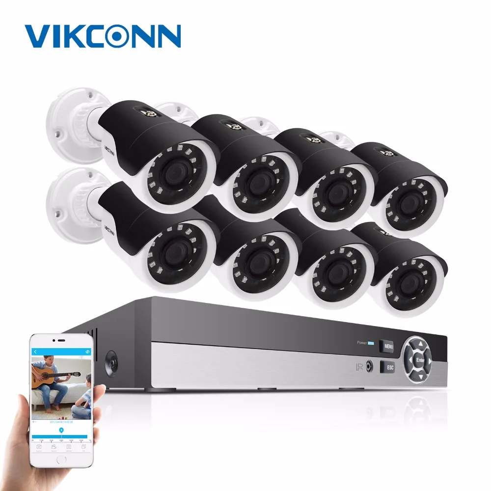 Vikconn 8ch 720 P HD-TVI Товары теле- и видеонаблюдения DVR Системы 8 шт. 1.0 мегапиксельная