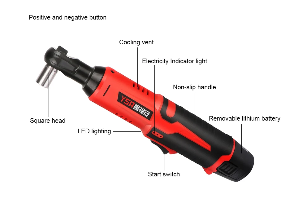 12V беспроводной 3/8 дюймов 6000mAh литиевая батарея электрический ключ Электрический ключ с трещоткой со светодиодной подсветкой инструмент для ремонта автомобиля